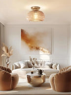 Ceiling Light Semi-Flush Mount Textured Glass 23 cm