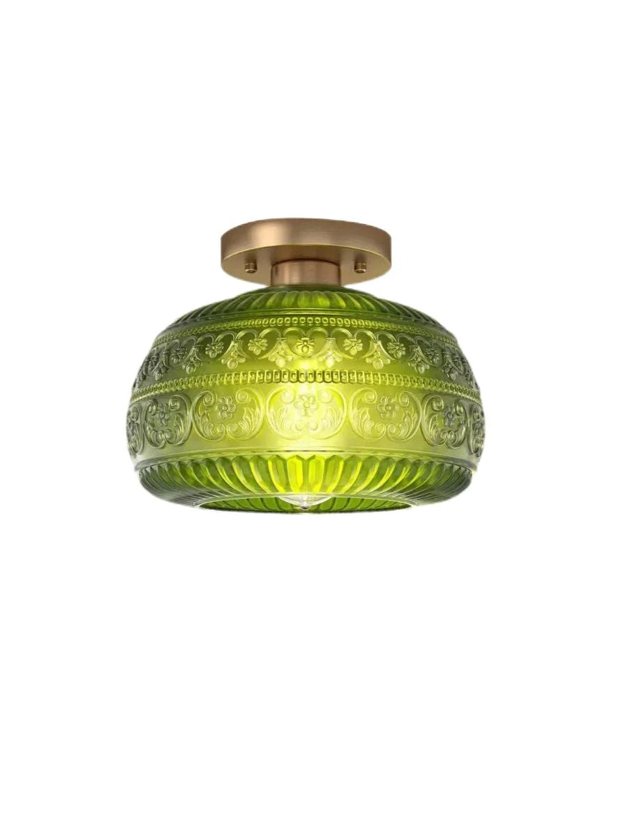 Ceiling Light Semi-Flush Mount Textured Glass 23 cm