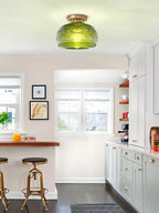 Ceiling Light Semi-Flush Mount Textured Glass 23 cm