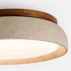 Ceiling Light Travertine Stone Warm Diffused Flush Mount