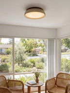Ceiling Light Travertine Stone Warm Diffused Flush Mount