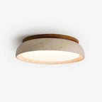 Ceiling Light Travertine Stone Warm Diffused Flush Mount