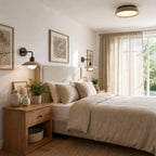 Ceiling Light Travertine Stone Warm Diffused Flush Mount