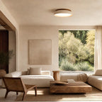Ceiling Light Travertine Stone Warm Diffused Flush Mount