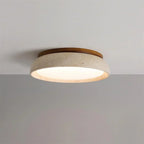 Ceiling Light Travertine & Wood Built-In LED Low-Profile