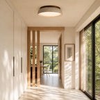 Ceiling Light Travertine & Wood Built-In LED Low-Profile