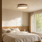 Ceiling Light Travertine & Wood Built-In LED Low-Profile
