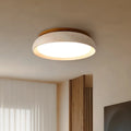 Ceiling Light Travertine & Wood Built-In LED Low-Profile