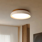 Ceiling Light Travertine & Wood Built-In LED Low-Profile
