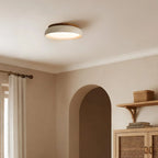Ceiling Light Travertine & Wood Built-In LED Low-Profile
