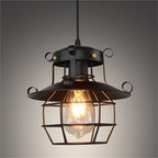Ceiling Pendant Light Industrial Open Cage Bronze Finish