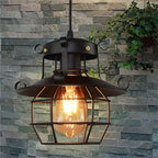 Ceiling Pendant Light Industrial Open Cage Bronze Finish