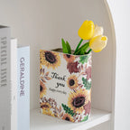 Ceramic Book Vase Vibrant Decal Multiple Sizes