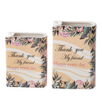 Ceramic Book Vase Vibrant Decal Multiple Sizes
