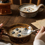 Ceramic Bowl Handmade Stoneware Glazed With Handle