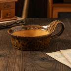 Ceramic Bowl Handmade Stoneware Glazed With Handle