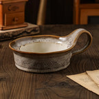 Ceramic Bowl Handmade Stoneware Glazed With Handle
