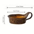 Ceramic Bowl Handmade Stoneware Glazed With Handle