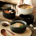 Ceramic Bowl Set Glazed Dishwasher Safe Set of 4