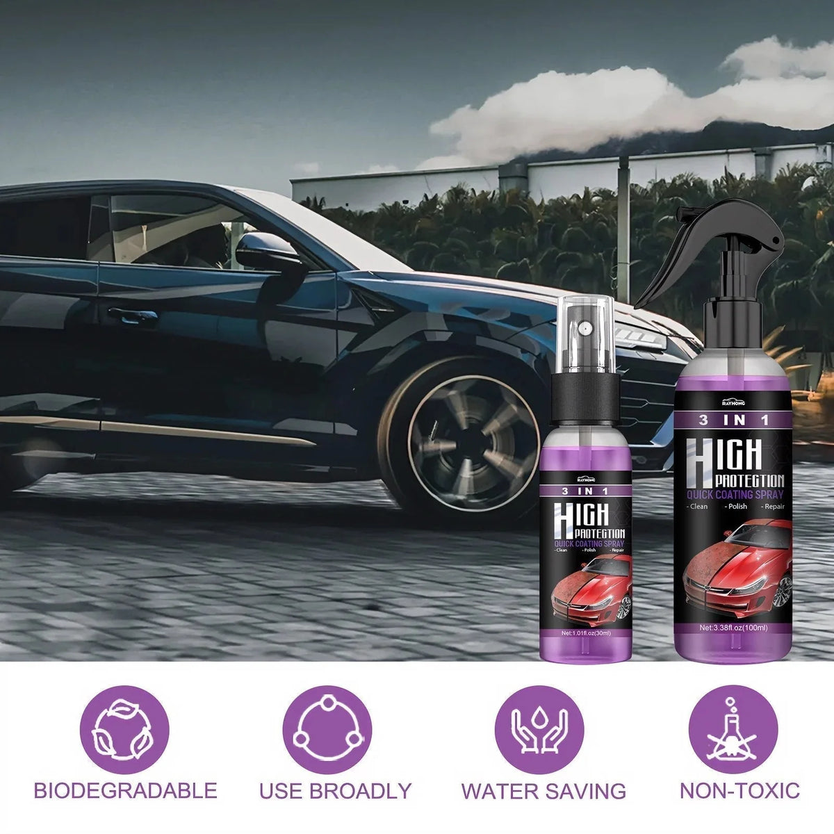 Ceramic Coating Spray Water-Free Nano Gloss Protection