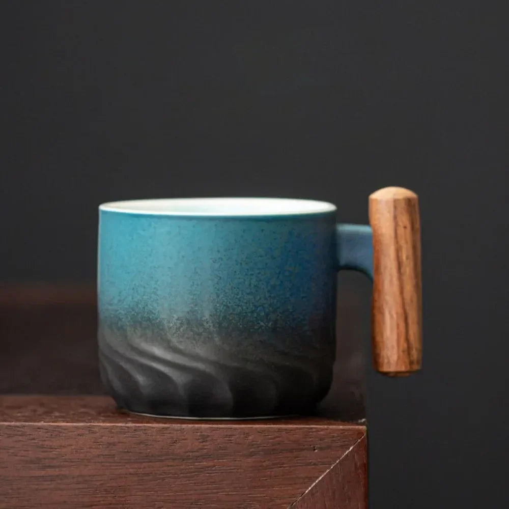 Ceramic Coffee Mug Thick Walls Hand Painted
