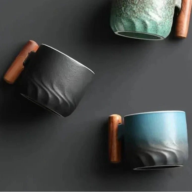 Ceramic Coffee Mug Thick Walls Hand Painted