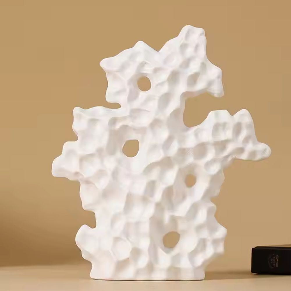 Ceramic Enamel Coral Accent Sculpture