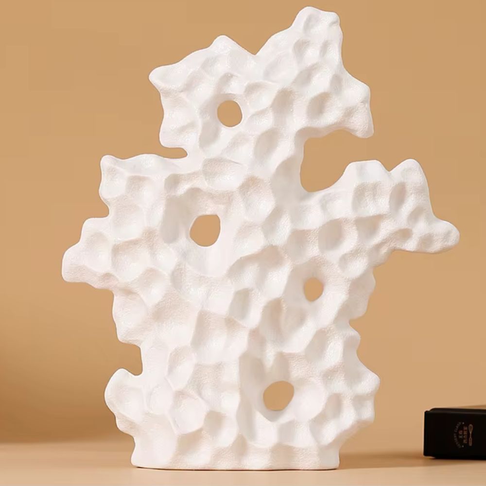 Ceramic Enamel Coral Accent Sculpture