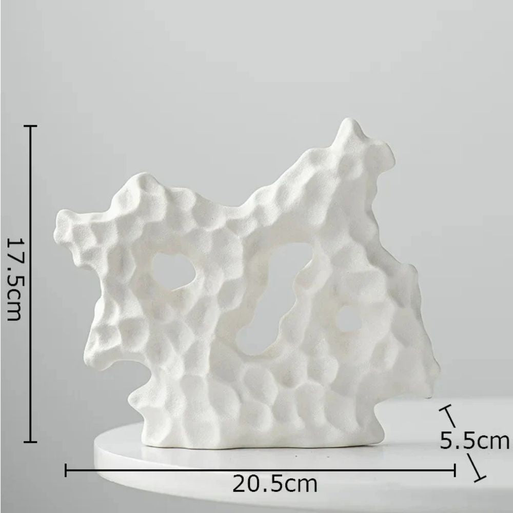 Ceramic Enamel Coral Accent Sculpture