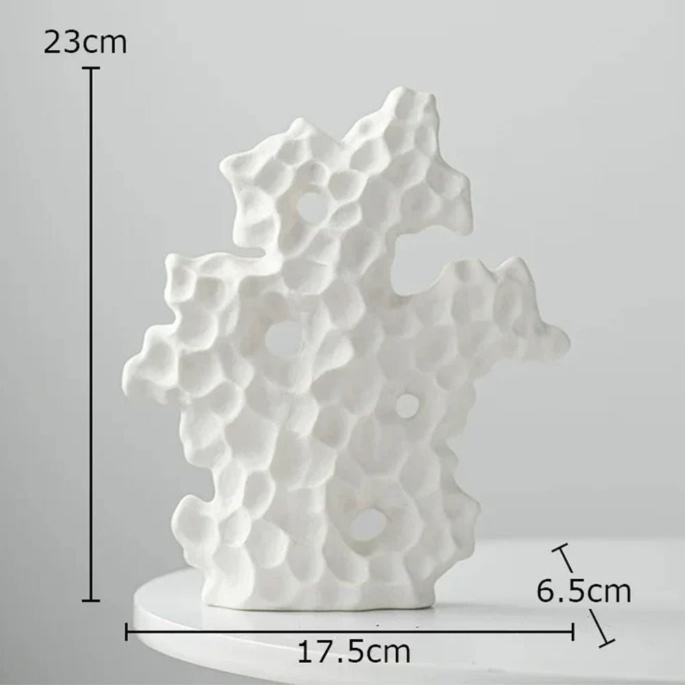Ceramic Enamel Coral Accent Sculpture