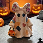 Ceramic Ghost Decoration Warm LED Flicker-Free Hand-Painted