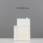 Ceramic House Night Light Intricate Window Cutouts