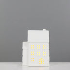 Ceramic House Night Light Intricate Window Cutouts