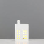 Ceramic House Night Light Intricate Window Cutouts