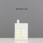 Ceramic House Night Light Intricate Window Cutouts