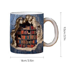 Ceramic Mug 3D Bookshelf Print Dishwasher & Microwave Safe