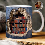 Ceramic Mug 3D Bookshelf Print Dishwasher & Microwave Safe