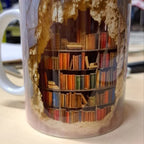 Ceramic Mug 3D Bookshelf Print Dishwasher & Microwave Safe
