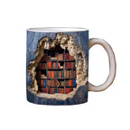 Ceramic Mug 3D Bookshelf Print Dishwasher & Microwave Safe