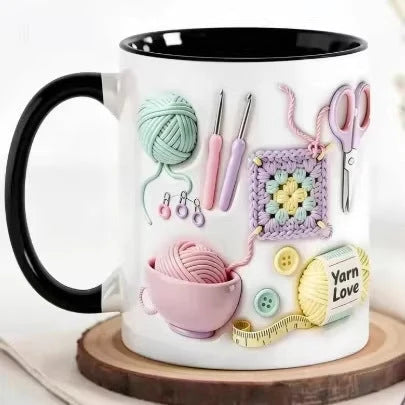 Ceramic Mug Ergonomic Handle Microwave & Dishwasher Safe