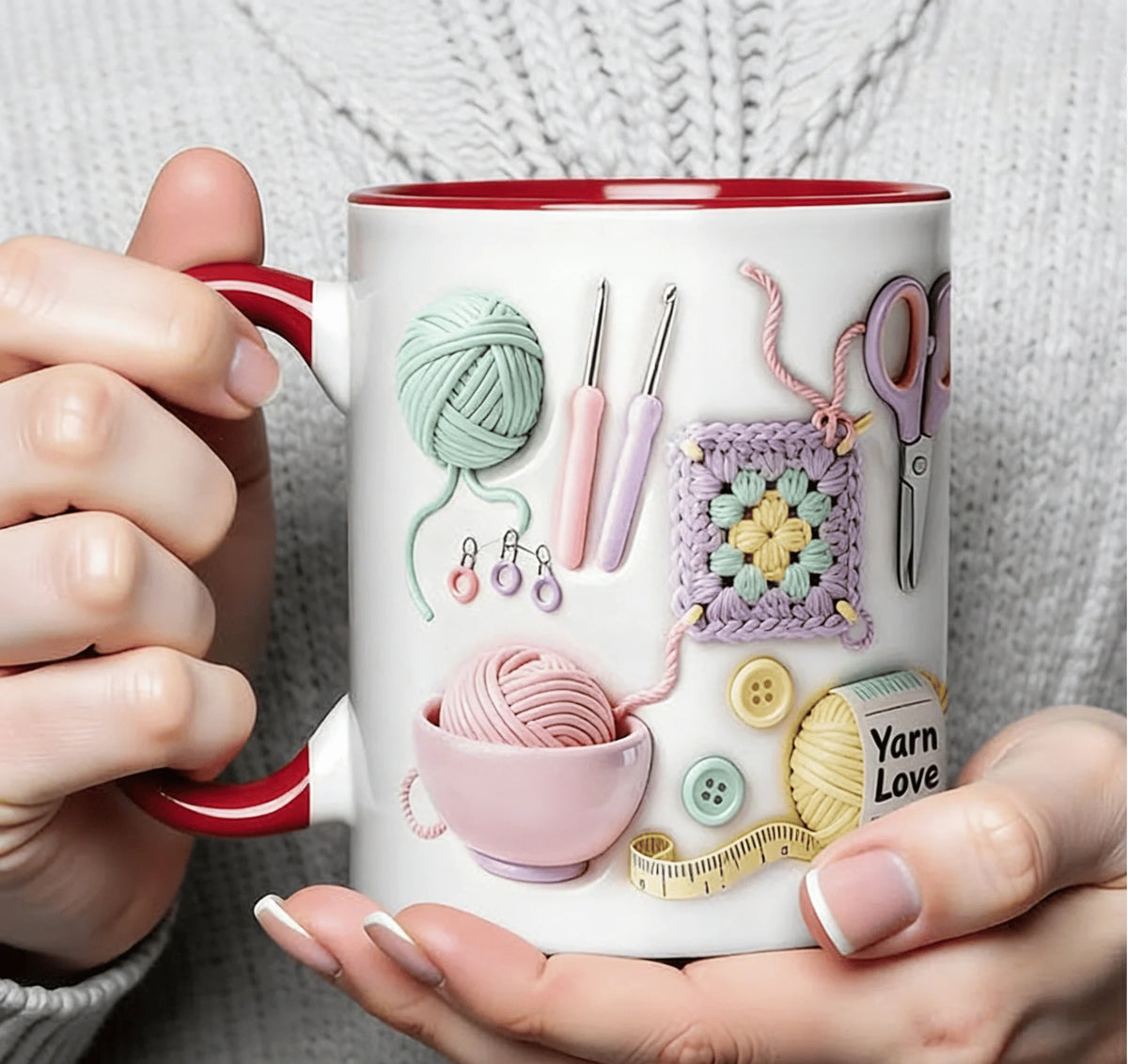Ceramic Mug Ergonomic Handle Microwave & Dishwasher Safe