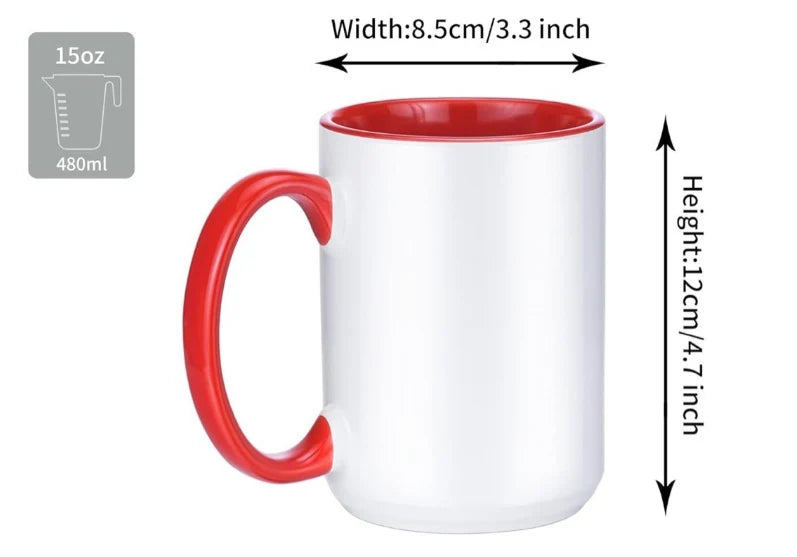 Ceramic Mug Ergonomic Handle Microwave & Dishwasher Safe