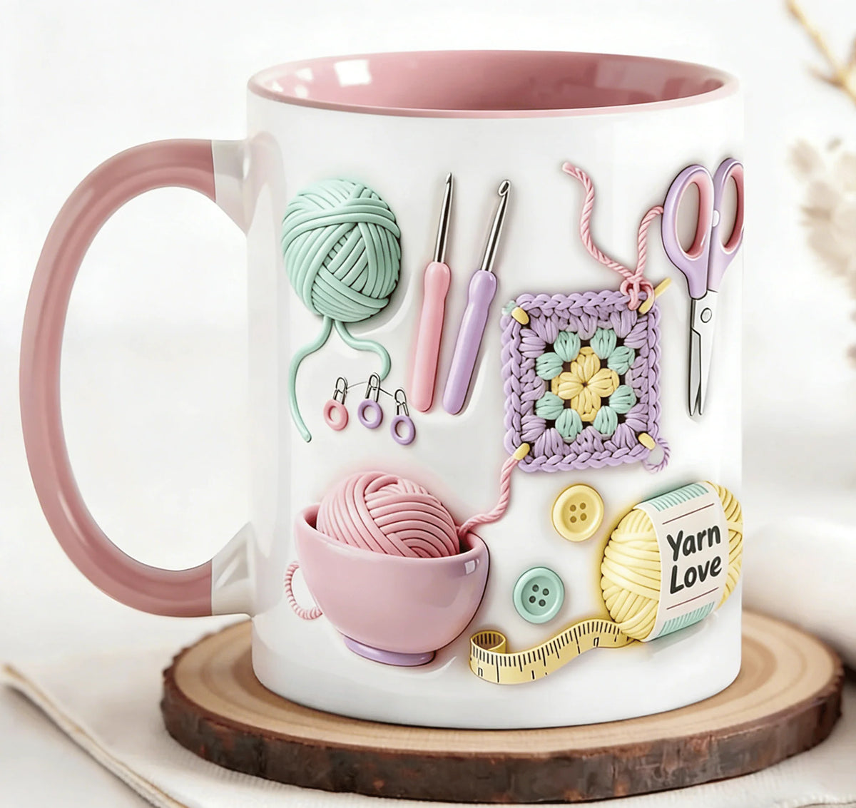 Ceramic Mug Ergonomic Handle Microwave & Dishwasher Safe