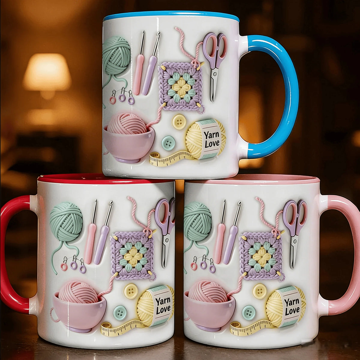 Ceramic Mug Ergonomic Handle Microwave & Dishwasher Safe