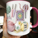 Ceramic Mug Ergonomic Handle Microwave & Dishwasher Safe