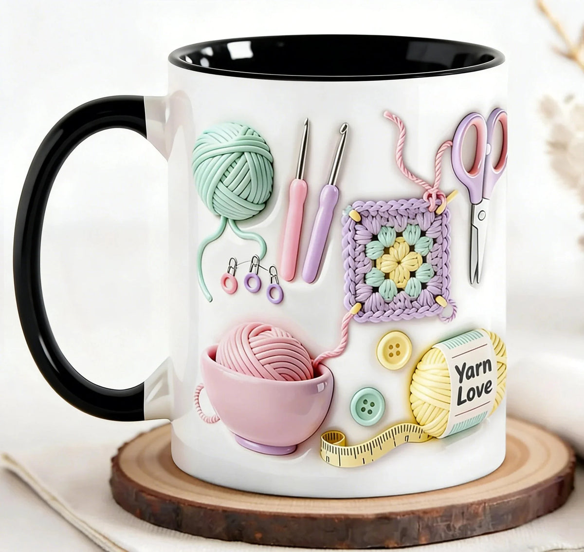 Ceramic Mug Ergonomic Handle Microwave & Dishwasher Safe