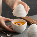 Ceramic Salad Bowl Eggshell Shape Handmade & Dishwasher Safe