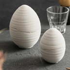 Ceramic Salad Bowl Eggshell Shape Handmade & Dishwasher Safe