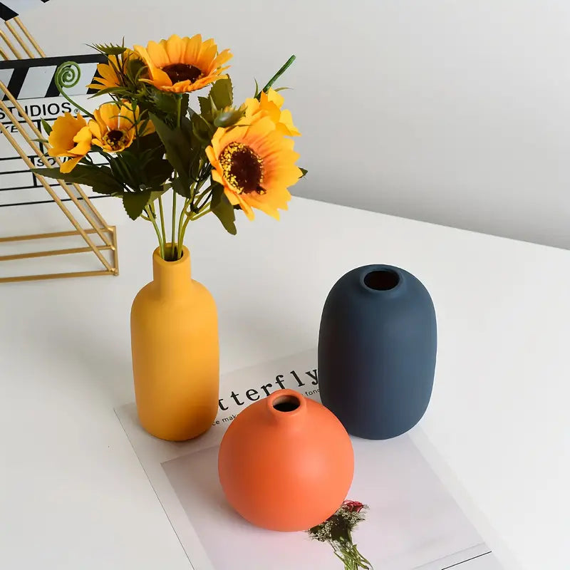 Ceramic Vase Hand Painted Scandinavian Motifs