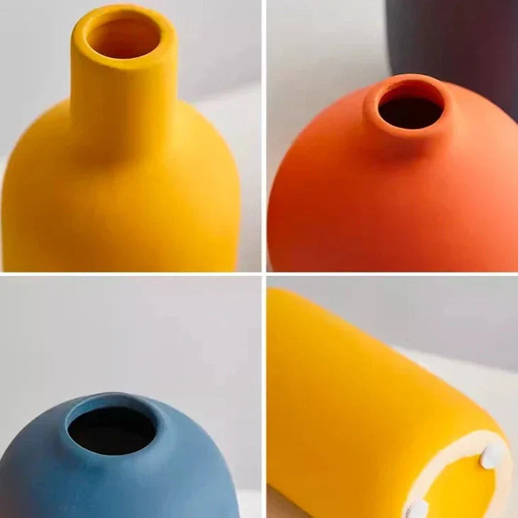 Ceramic Vase Hand Painted Scandinavian Motifs